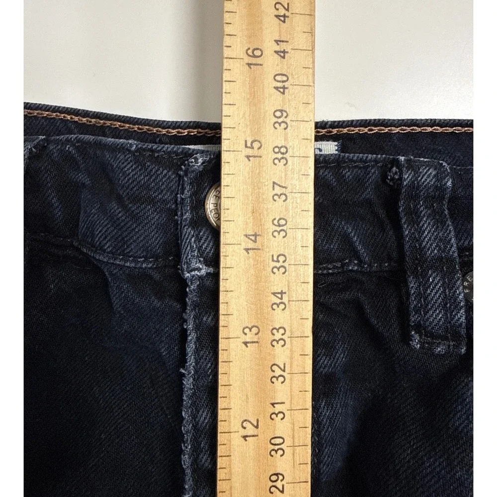 We The Free Old West Slouchy High Rise Wide Leg Jeans Womens 33 Blue Black Boho